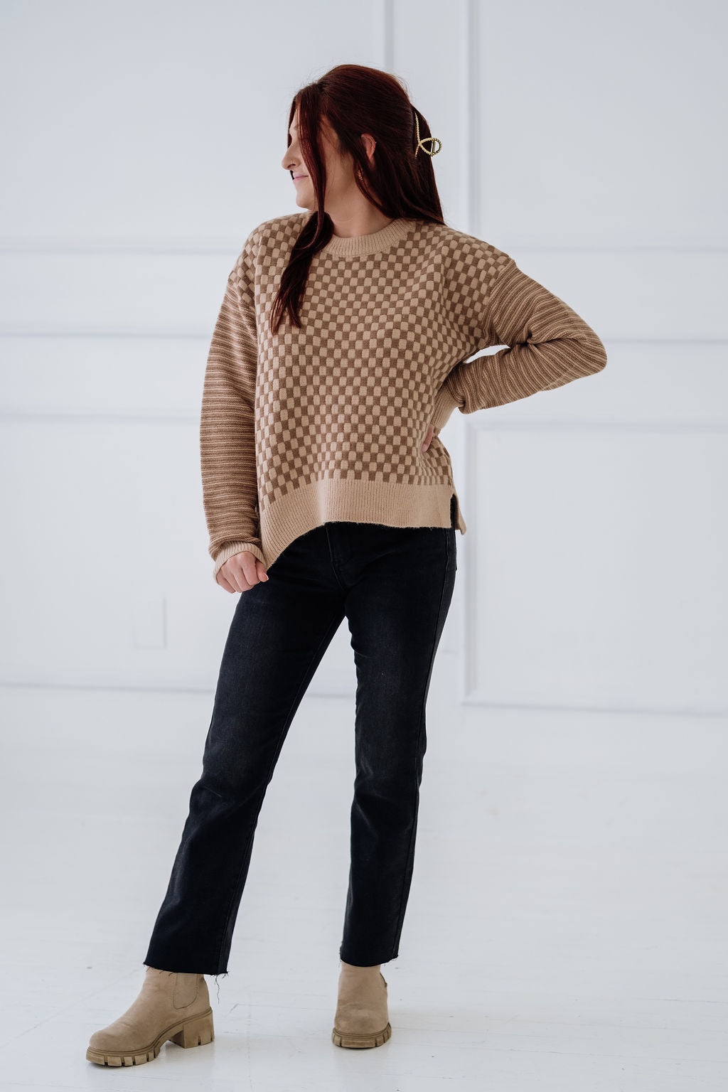 Flora Checkered Sweater