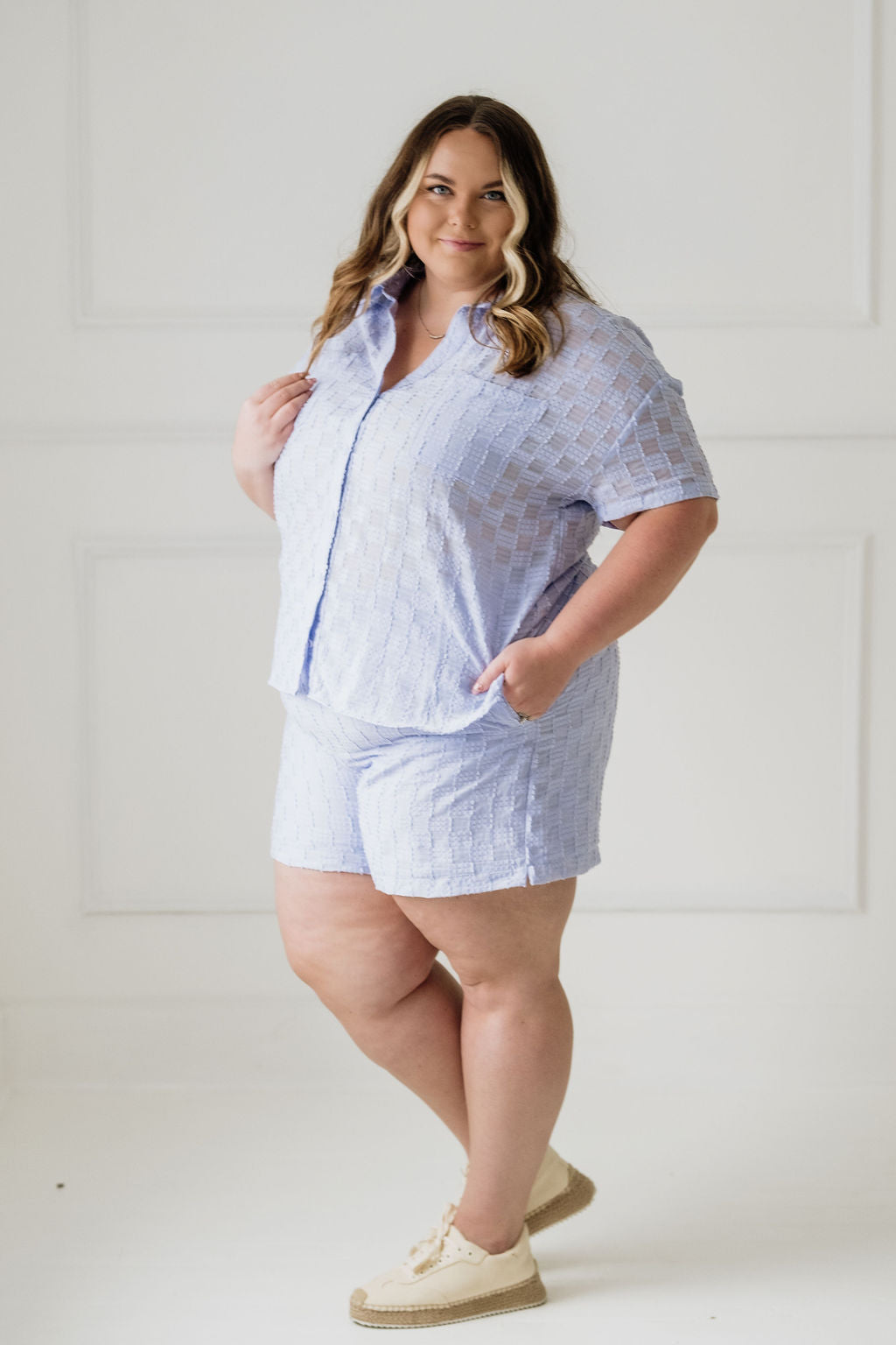 Gwendolyn Textured Plus Short Set