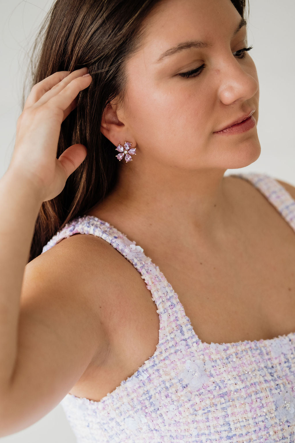 Lavender Flower Stud Earrings