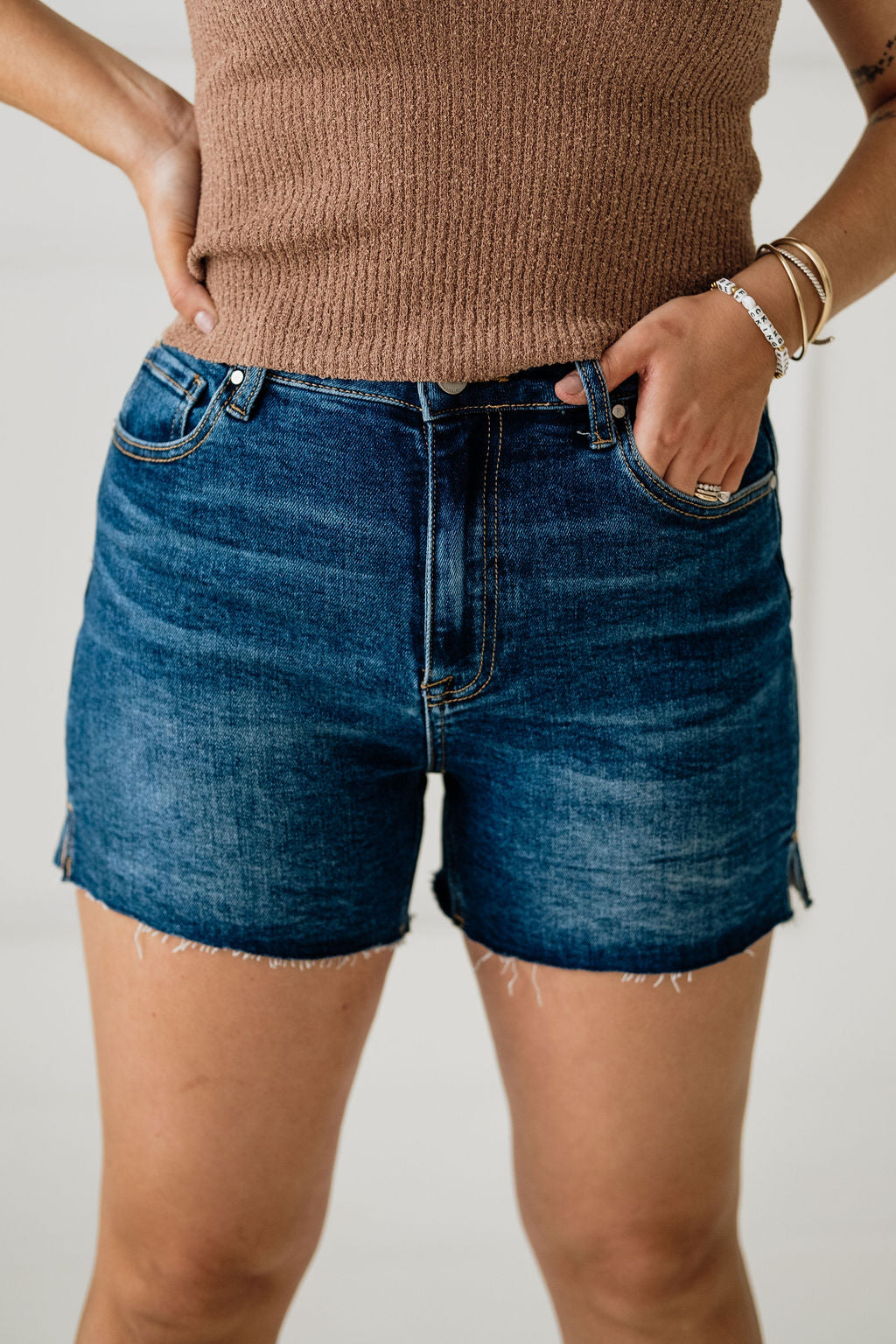 Risen Raw Hem Shorts