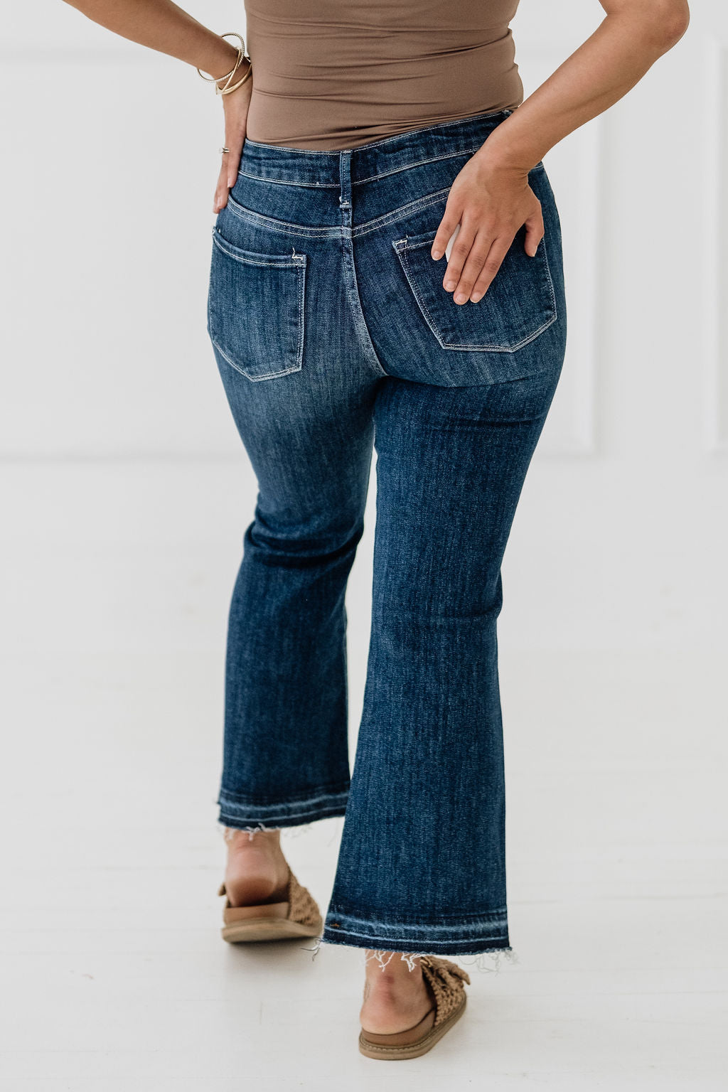 Tara High Rise Crop Flare Risen Jeans