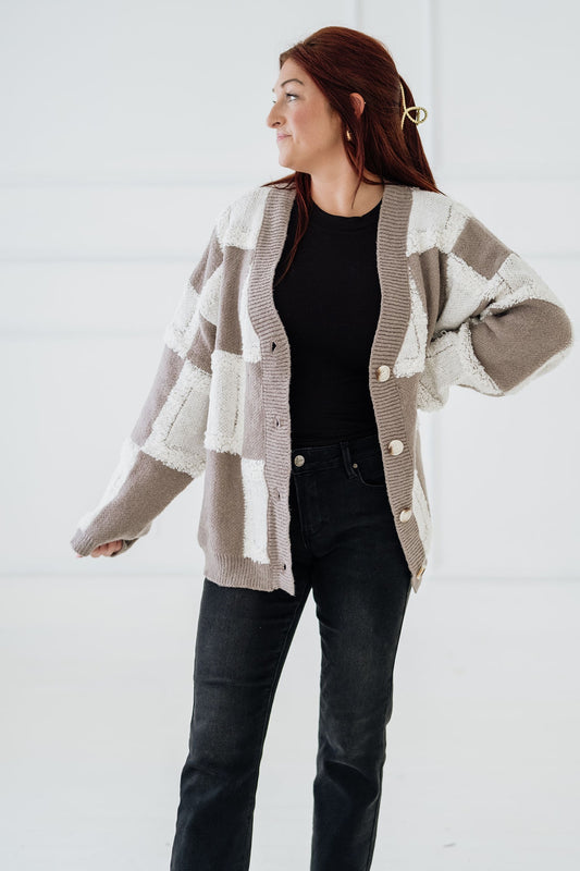 Rae Checkered Cardigan