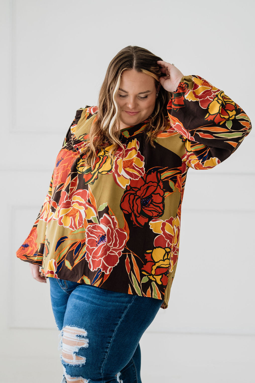 Lydia Plus Floral Top