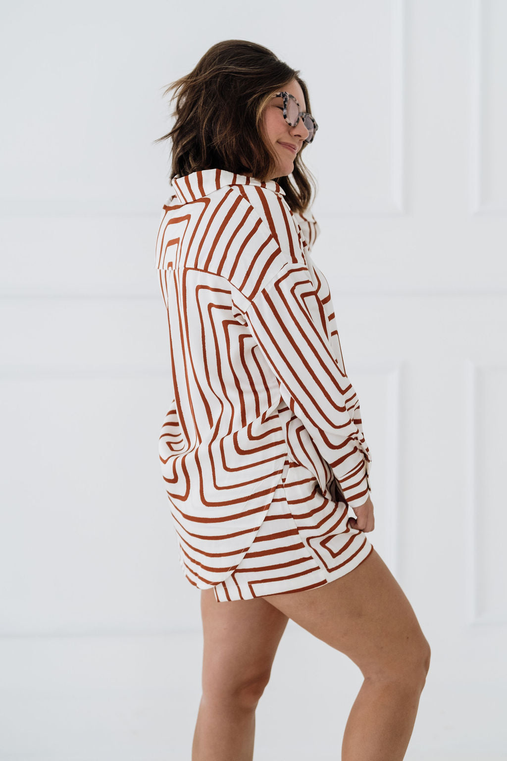 Daniella Rust Striped Short Set